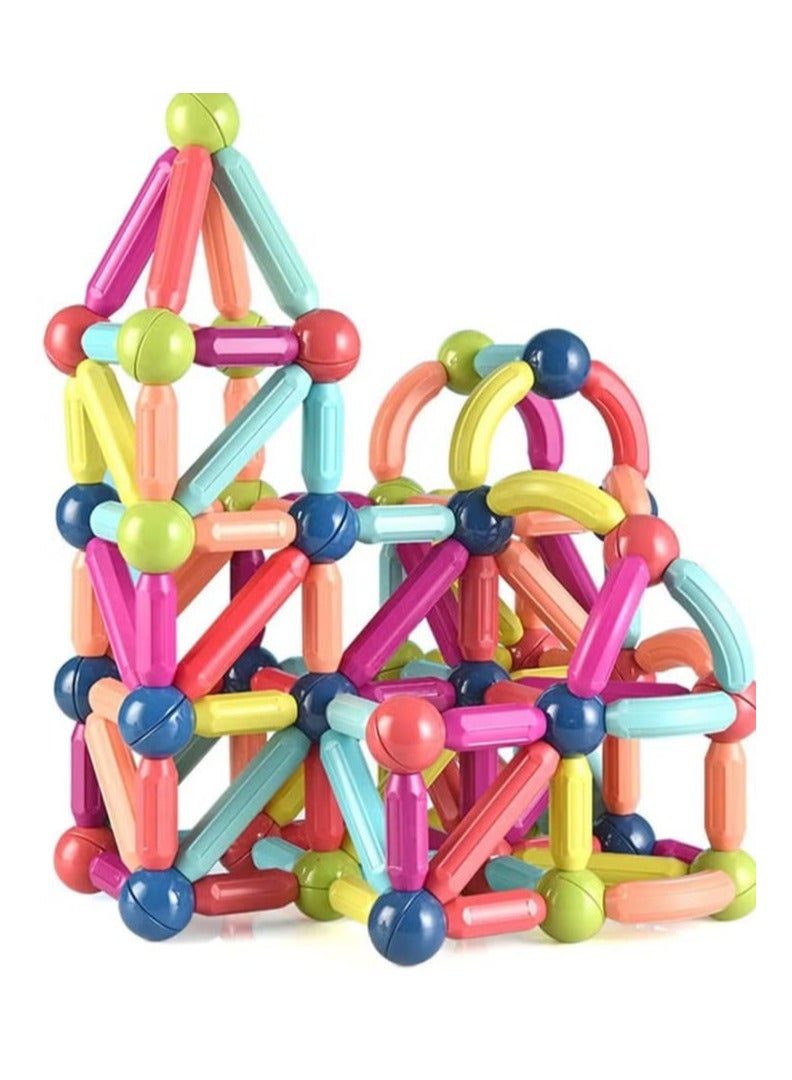 مجموعة عصي وكرات وقضبان مغناطيسية من بيست مكسي، مكعبات وعصي بناء وألعاب تكديس تعليمية للأطفال الأولاد والبنات 42 قطعة - Image 2